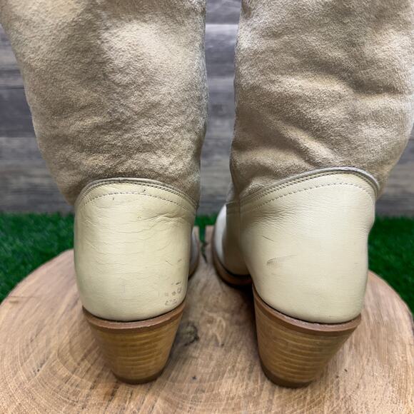 Wolverine Women - Size 9M - Vintage Cream Suede Cowboy Boots Style 251934 - Picture 6 of 12